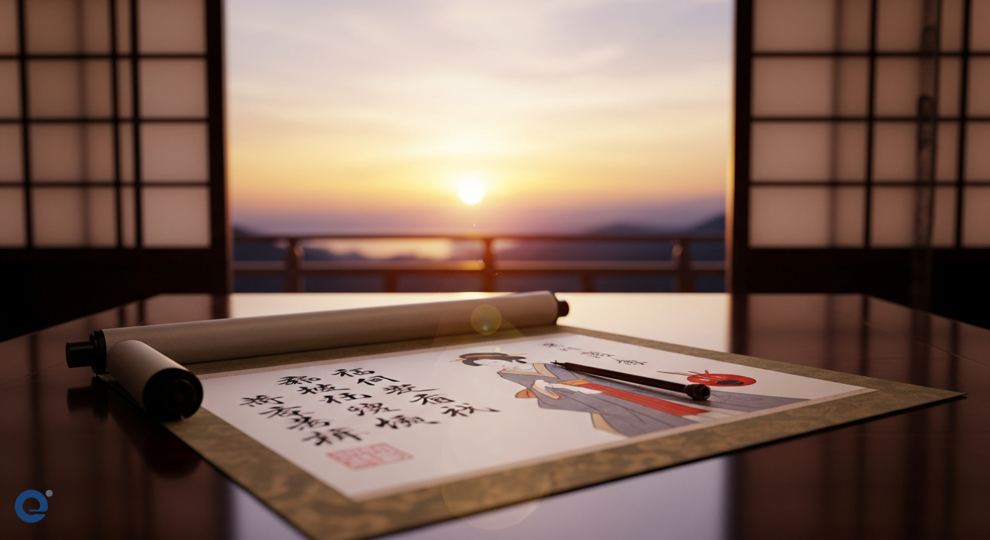 Bức Tranh Cổ: Lụa, Cọ Son Và Hoàng Hôn Heian